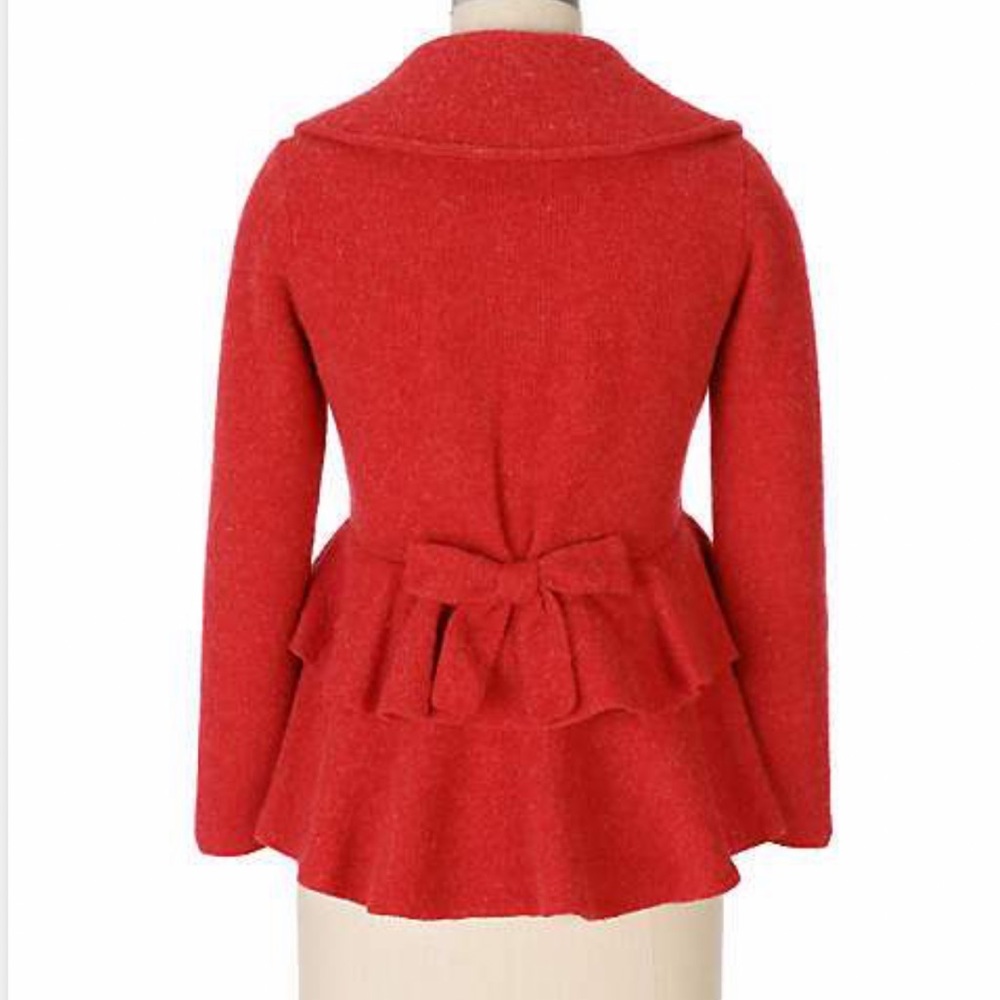 Anthropologie Red Red Rose Sweatercoat - Picture 2 of 9